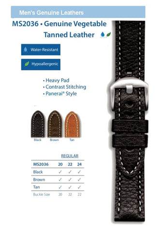 Hadley Roma - Genuine Leather Watch Band | MS2036