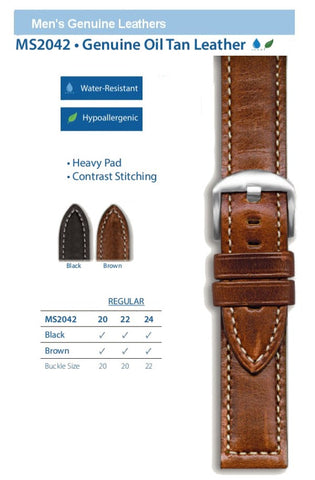 Hadley Roma - Genuine Leather Watch Band | MS2042