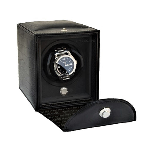 UNDERWOOD (LONDON) - Classic Croco 3-Unit Watch Winder | UN812/CBLK