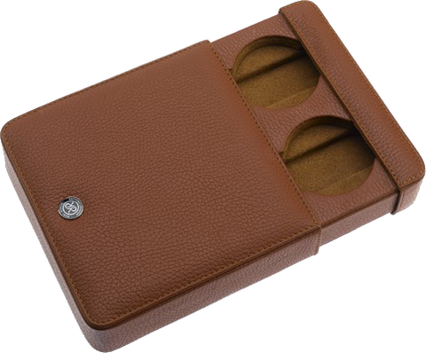 Leather Double Card Holder - Brown - Lush and Found